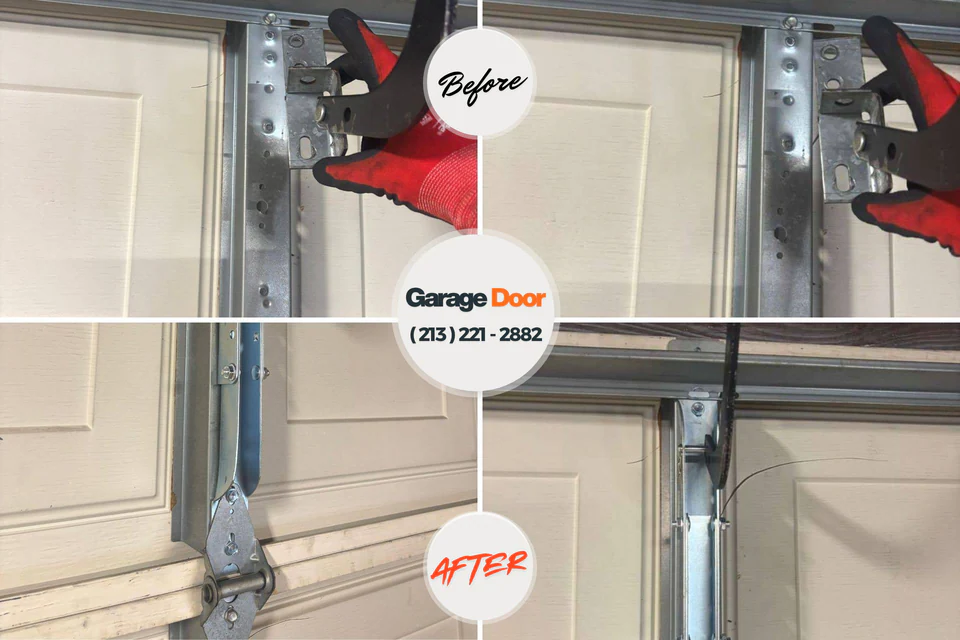 Before and after: garage door repair Hemby Bridge, NC